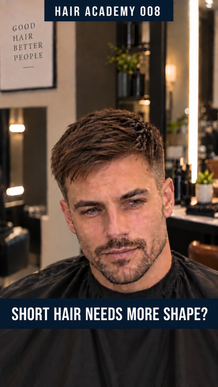 Short brown hair before adding lift and texture